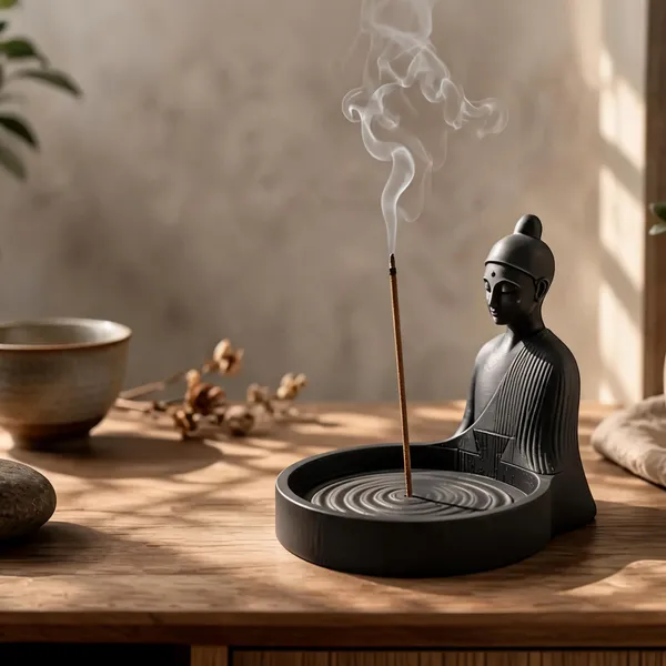 Plastic_Contemporary_Red_Bull_3D_Printed_Desk_Showpiece_&_Buddha_Black_Incense_Holder_Pack_Of_2