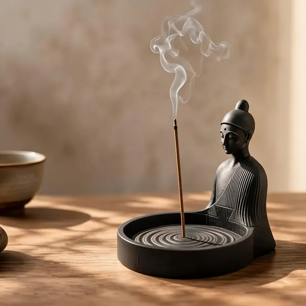 Plastic_Contemporary_Red_Bull_3D_Printed_Desk_Showpiece_&_Buddha_Black_Incense_Holder_Pack_Of_2