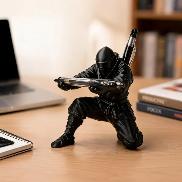 Plastic_Desk_Ninja_Figurine_Pen_Holder