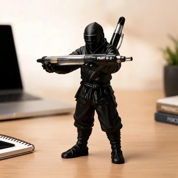Plastic_Desk_Ninja_Figurine_Pen_Holder