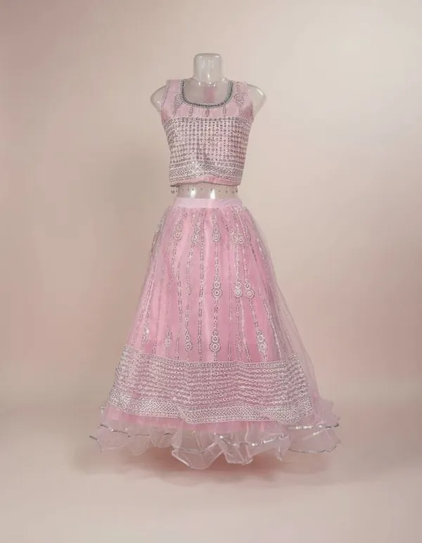 Pink_Net_Embellished_Lehenga_Choli_For_Girls