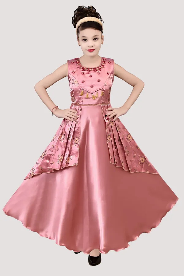 Pink_Satin_Floral_Gown_Dress_For_Girls