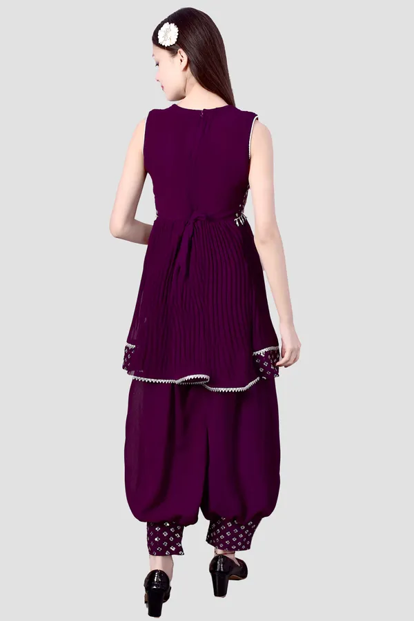 Purple_Printed_Ethnic_Kurta_Set_For_Girls