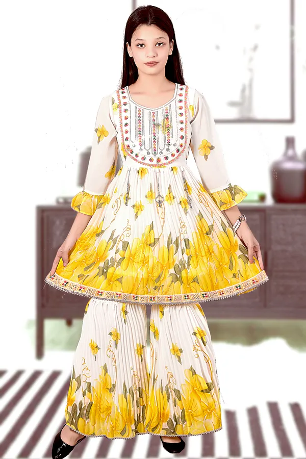 Cream_Printed_Anarkali_Suit_Set_For_Women
