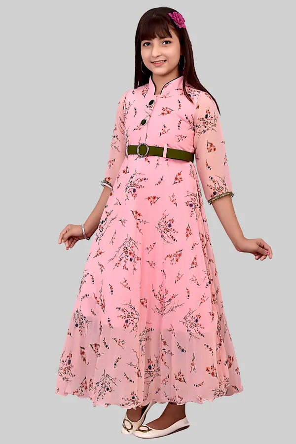 Pink_Floral_Print_A-Line_Dress_For_Girls