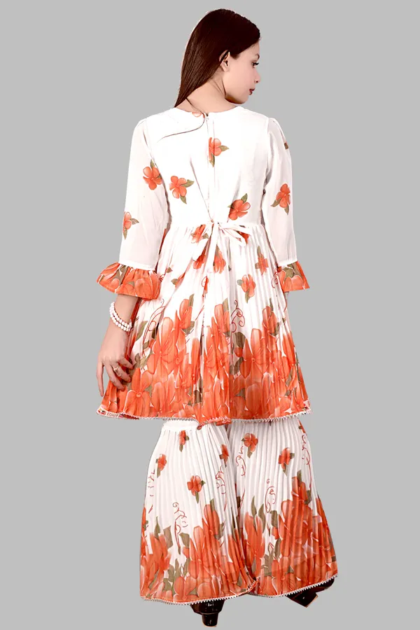 White_Floral_Print_Anarkali_Suit_Set_For_Women