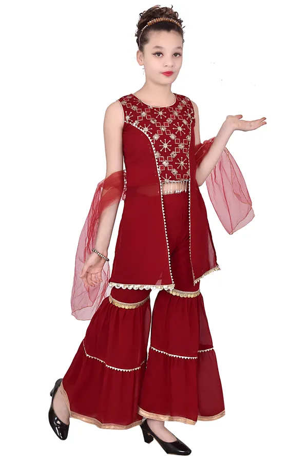 Multicolor_Embellished_Sharara_Suit_Set_For_Girls_Combo_Set
