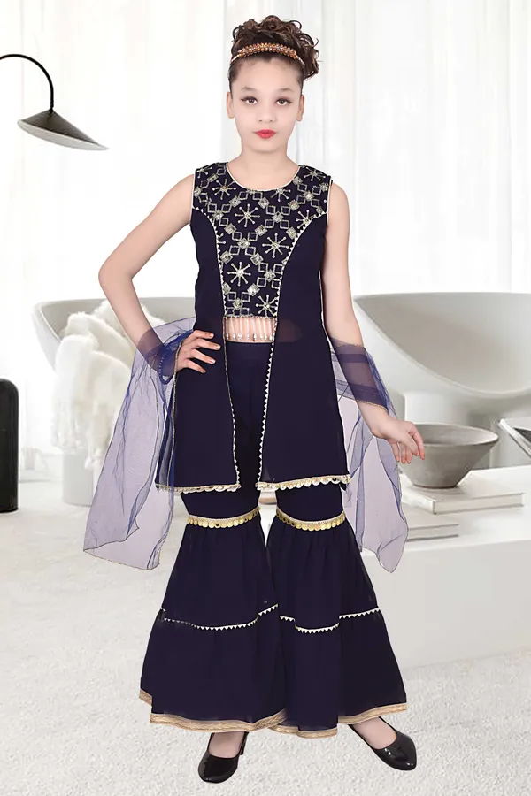 Multicolor_Embellished_Sharara_Suit_Set_For_Girls_Combo_Set