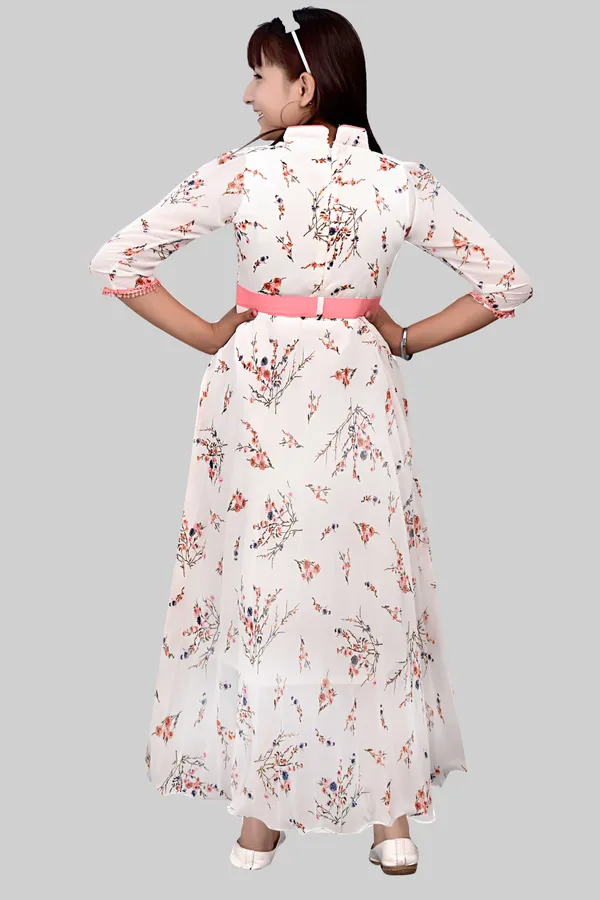 White_Floral_Fit_And_Flare_Dress_For_Girls