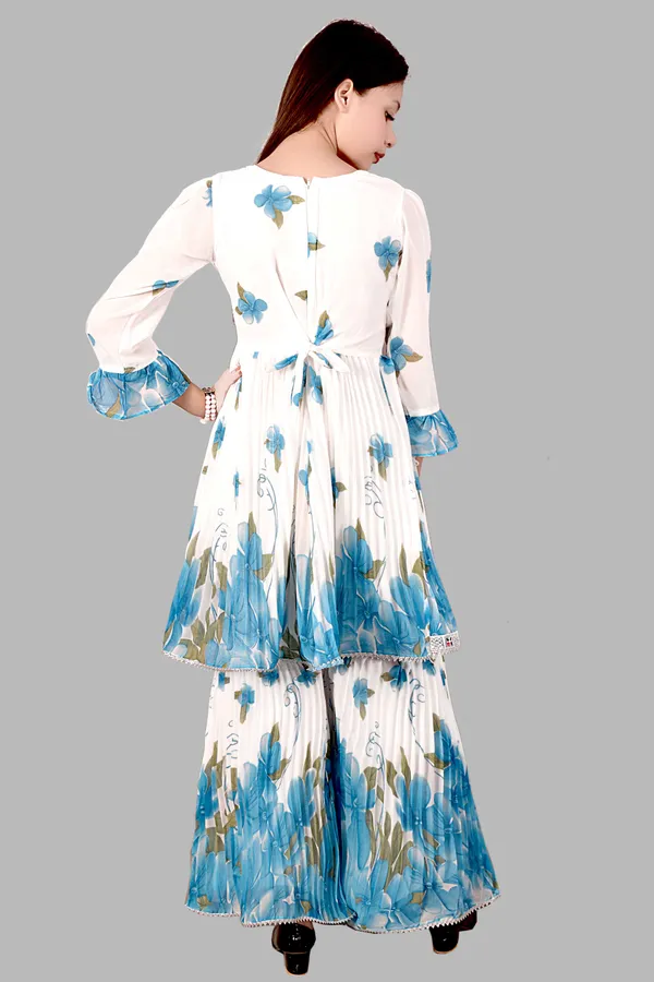 White_Blue_Floral_Print_Anarkali_Sharara_Set_For_Women