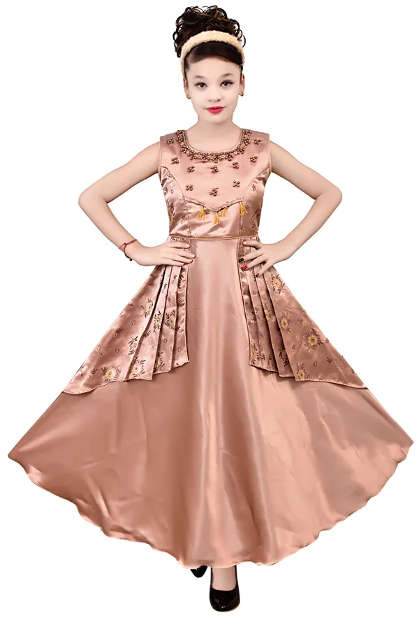 Peach_Satin_Flared_Gown_For_Girls