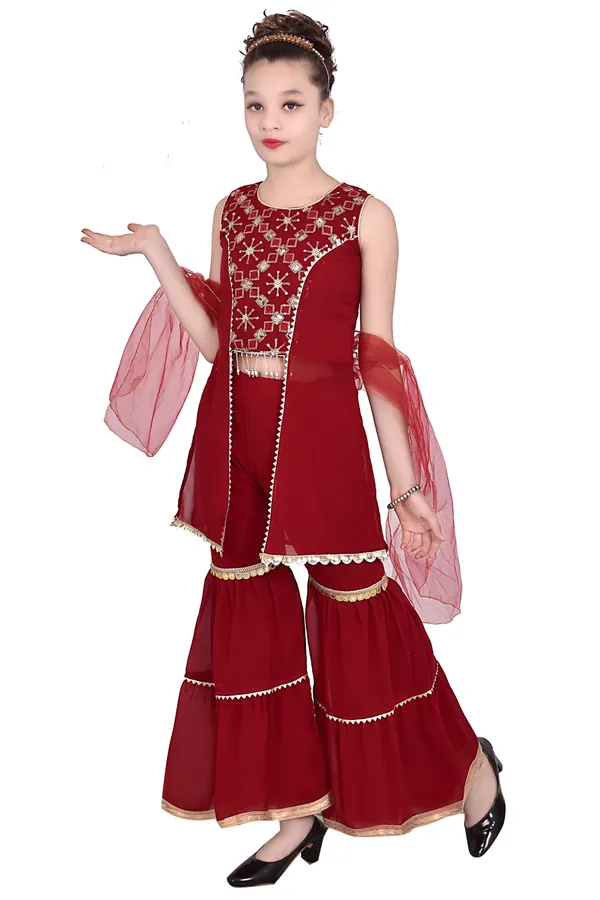 Multicolor_Embellished_Sharara_Suit_Set_For_Girls_Combo_Set