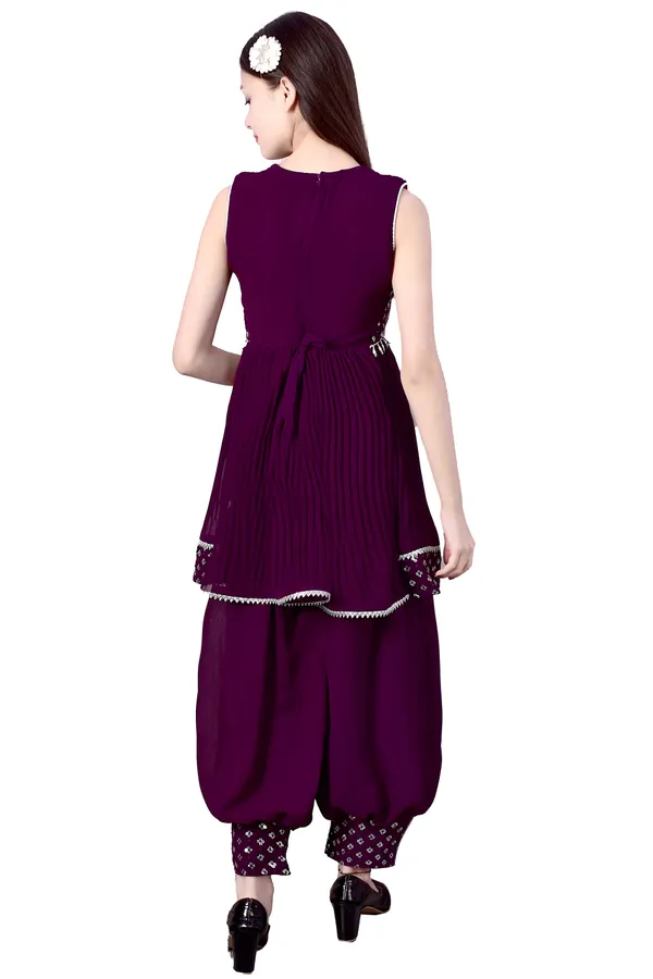 Purple_Printed_Ethnic_Kurta_Set_For_Girls