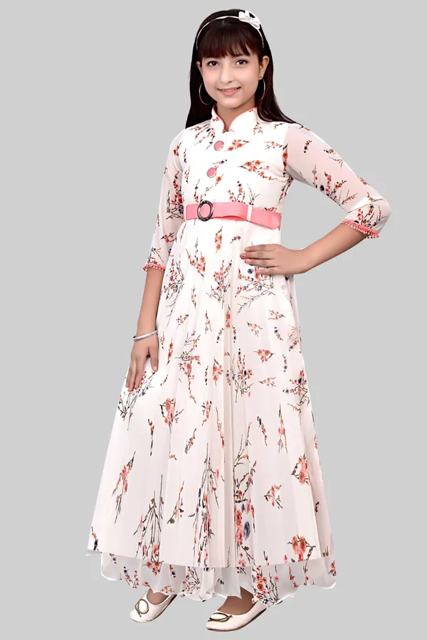 White_Floral_Fit_And_Flare_Dress_For_Girls