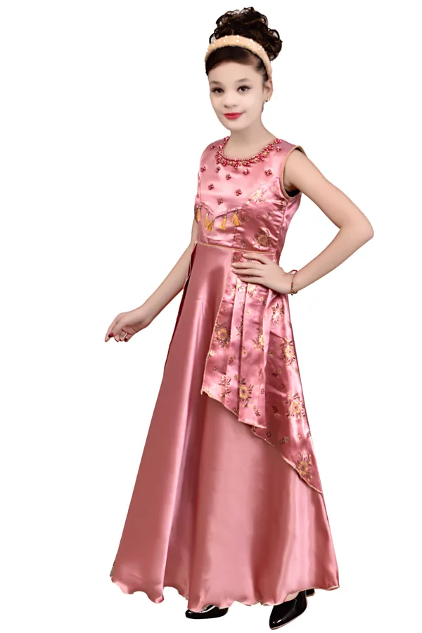 Pink_Satin_Floral_Gown_Dress_For_Girls