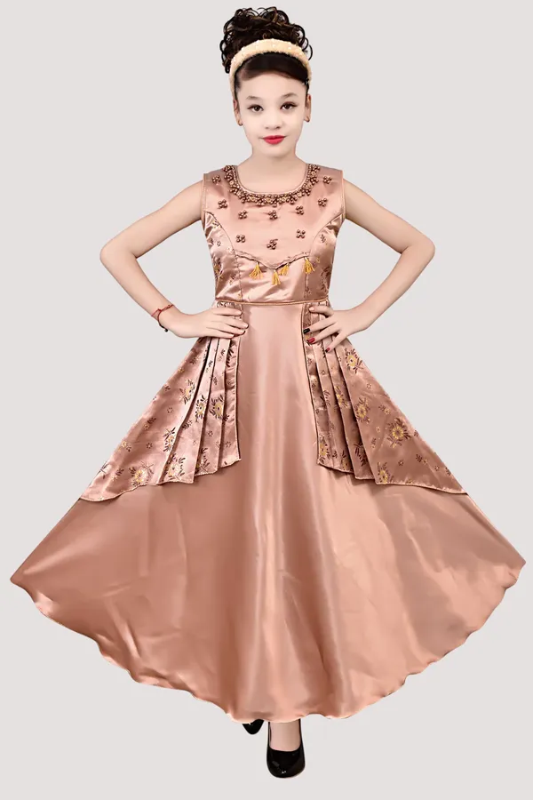 Peach_Satin_Flared_Gown_For_Girls