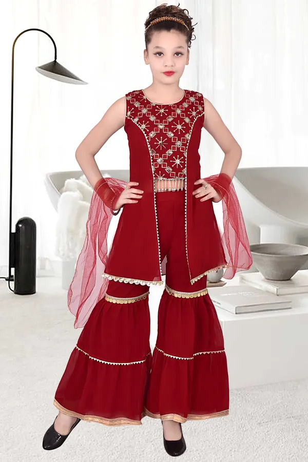Multicolor_Embellished_Sharara_Suit_Set_For_Girls_Combo_Set