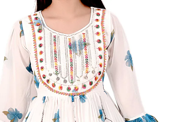 White_Blue_Floral_Print_Anarkali_Sharara_Set_For_Women
