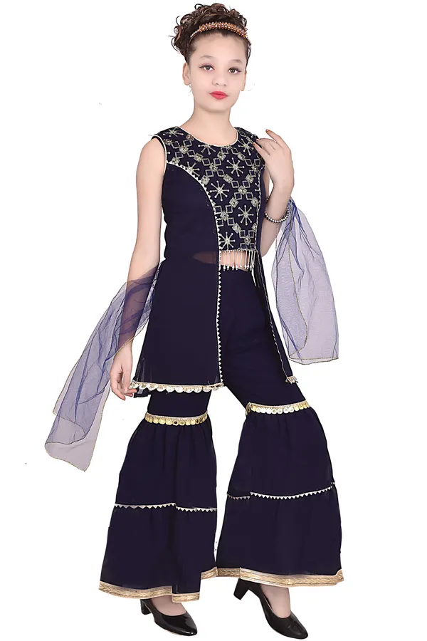 Multicolor_Embellished_Sharara_Suit_Set_For_Girls_Combo_Set