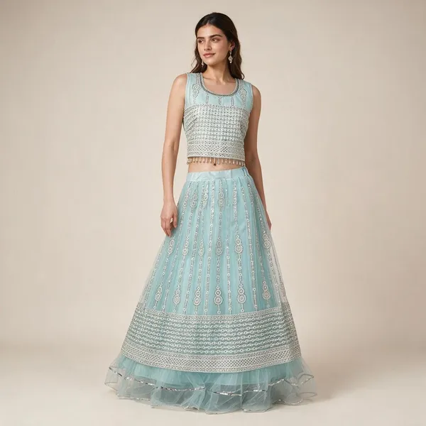 Light_Blue_Embroidered_Flared_Lehenga_Choli_For_Girls