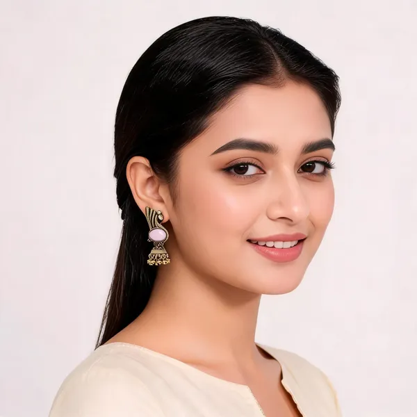 Gold_Pink_Alloy_Metal_Stone_Jhumka_Earrings_For_Women_-_Pack_of_2