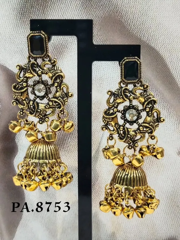 Gold_Alloy_Metal_Traditional_Jhumka_Earrings_For_Women_-_Pack_of_2
