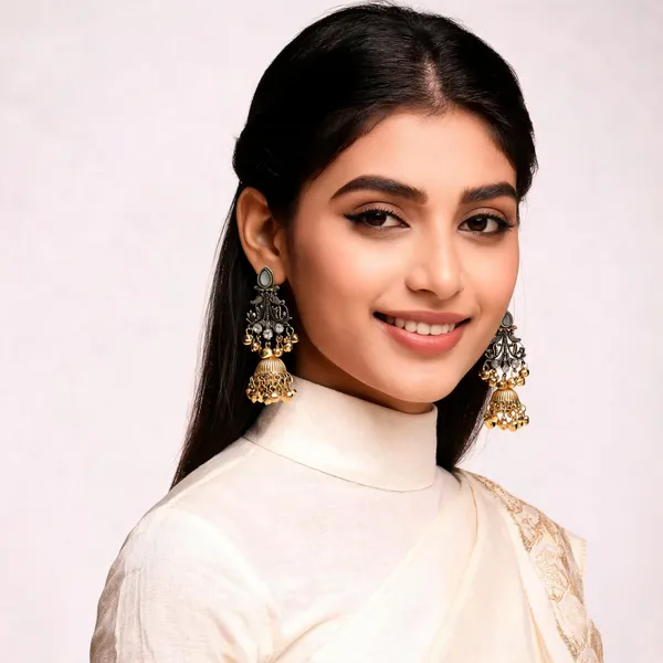 Gold_Alloy_Metal_Oxidized_Chandelier_Jhumka_Earrings_For_Women_-_Pack_of_2