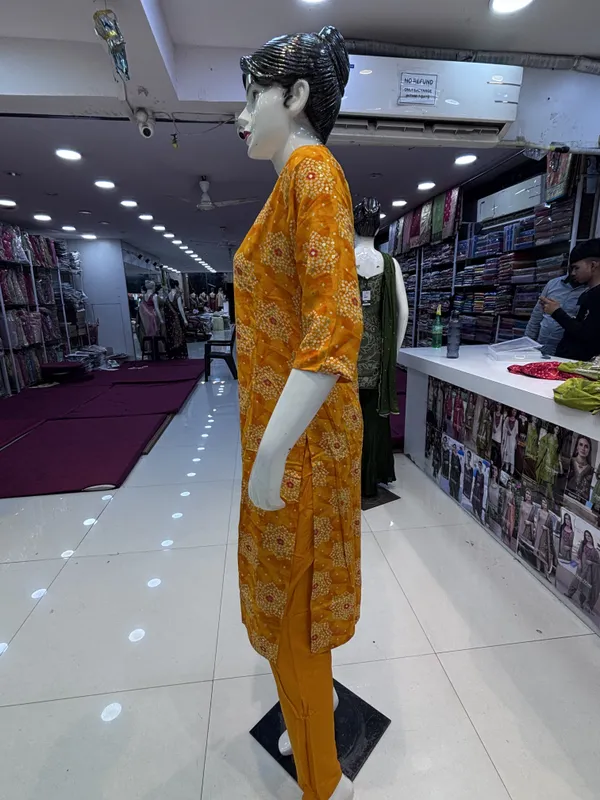 Mustard_Rayon_Straight_Printed_Kurta_Set_For_Women