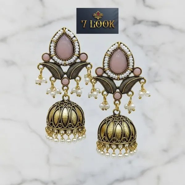 Gold_Alloy_Metal_Kundan_Jhumka_Earrings_For_Women_-_Pack_of_2