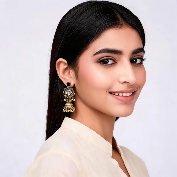 Gold_Alloy_Metal_Traditional_Jhumka_Earrings_For_Women_-_Pack_of_2