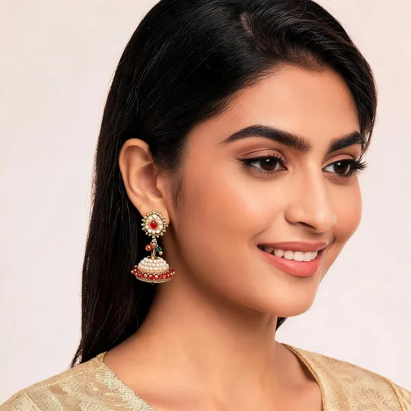 Red_Alloy_Metal_Kundan_Jhumka_Earrings_For_Women_-_Pack_of_2