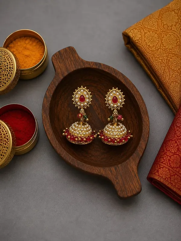 Red_Alloy_Metal_Kundan_Jhumka_Earrings_For_Women_-_Pack_of_2