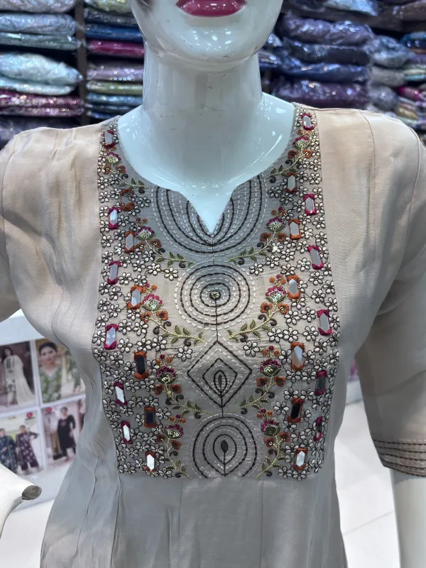 Cream_Mul_Chanderi_Flared_Embroidered_Kurta_Set_For_Women