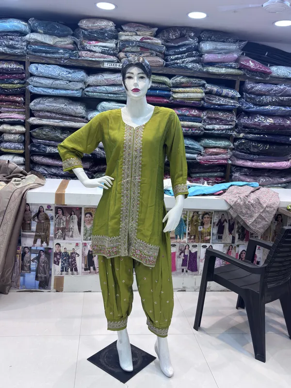 Green_Vichitra_Silk_Straight_Embroidered_Kurta_Patiala_Set_For_Women