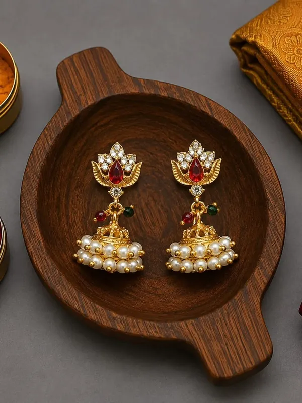 Gold_Alloy_Metal_Kundan_Pearl_Jhumka_Earrings_For_Women_-_Pack_of_2