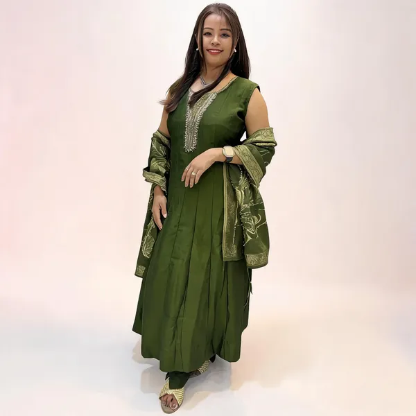 Green_Vichitra_Silk_Embroidered_Anarkali_Suit_Set_For_Women