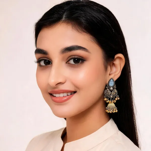 Gold_Blue_Alloy_Metal_Stone_Peacock_Jhumka_Earrings_For_Women_-_Pack_of_2