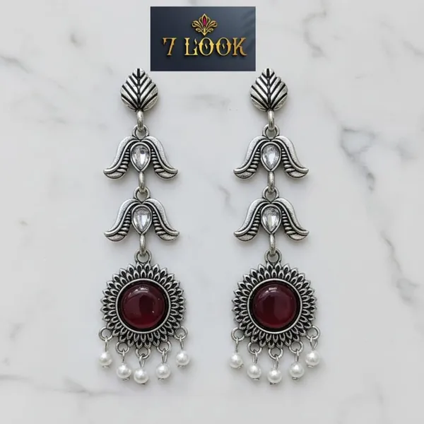 Silver_Alloy_Metal_Oxidised_Chandbali_Earrings_For_Women_-_Pack_of_2