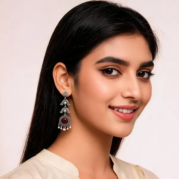 Silver_Alloy_Metal_Oxidised_Chandbali_Earrings_For_Women_-_Pack_of_2