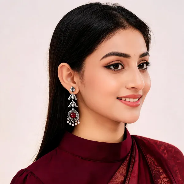 Silver_Alloy_Metal_Oxidised_Chandbali_Earrings_For_Women_-_Pack_of_2