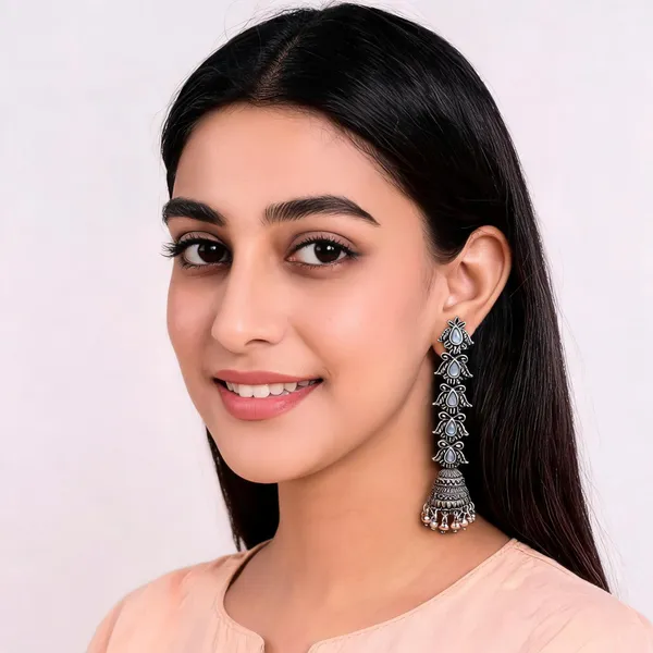 Silver_Alloy_Metal_Oxidised_Long_Jhumka_Earrings_For_Women_-_Pack_of_2
