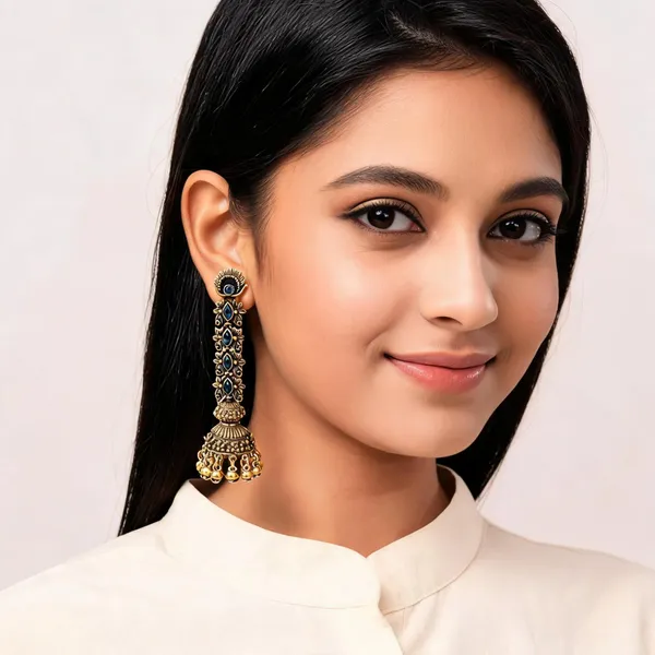 Gold_Blue_Alloy_Metal_Stone_Jhumka_Earrings_For_Women_-_Pack_of_2
