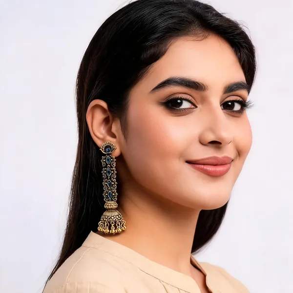 Gold_Blue_Alloy_Metal_Stone_Jhumka_Earrings_For_Women_-_Pack_of_2