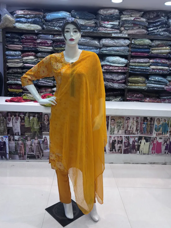 Mustard_Rayon_Straight_Printed_Kurta_Set_For_Women