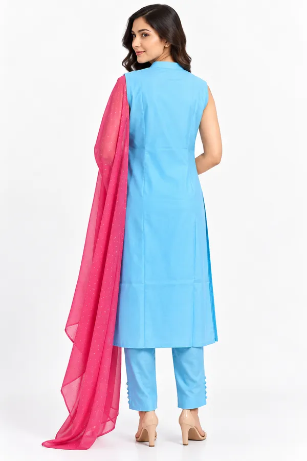 Blue_Chanderi_Floral_Butta_Embroidered_Kurta_Set_for_Women_–_Sleeveless_(Sleeves_Included)