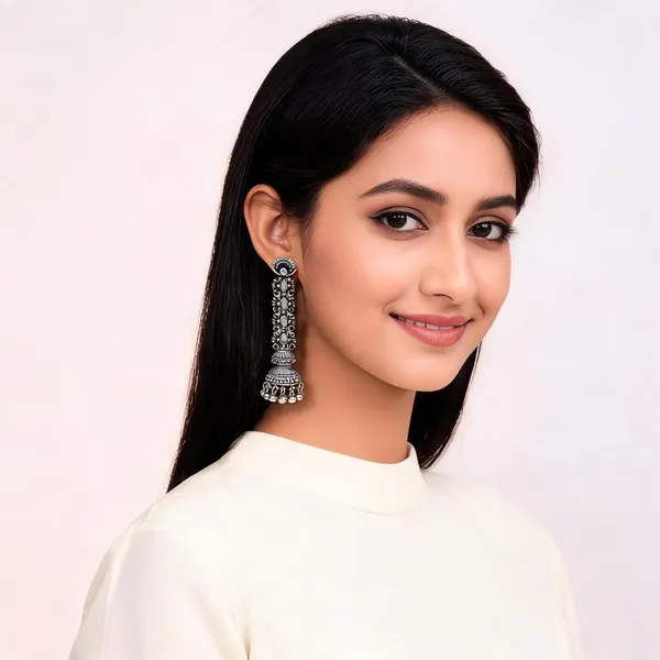 Silver_Alloy_Metal_Oxidised_Long_Jhumka_Earrings_For_Women_-_Pack_of_2