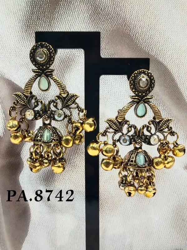 Gold_Alloy_Metal_Jhumka_Earrings_For_Women_-_Pack_of_2