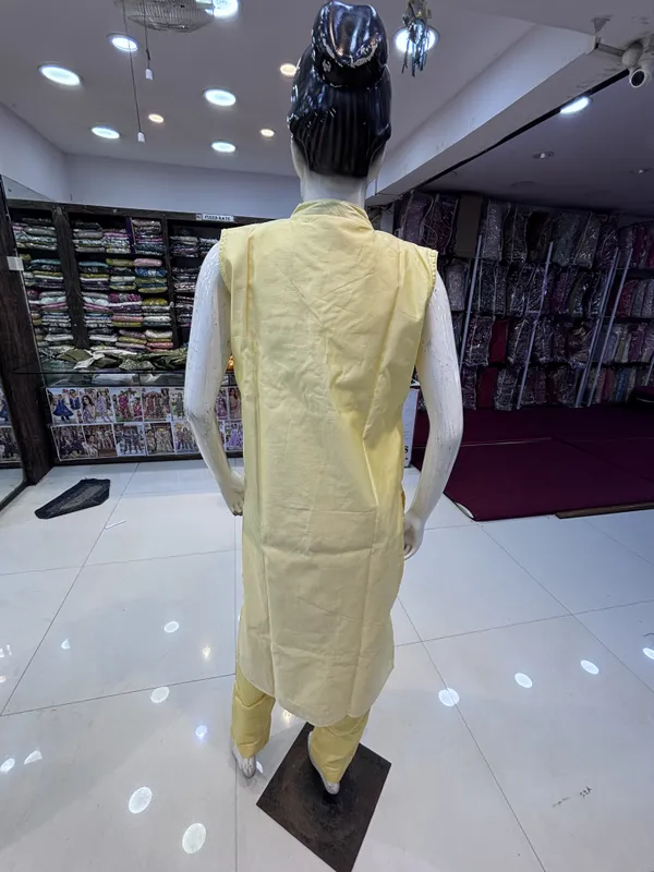 Yellow_Chanderi_Straight_Embroidered_Kurta_Set_For_Women