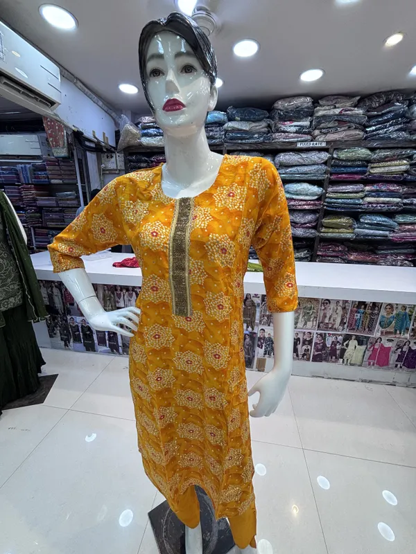 Mustard_Rayon_Straight_Printed_Kurta_Set_For_Women