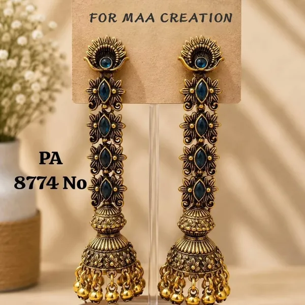Gold_Blue_Alloy_Metal_Stone_Jhumka_Earrings_For_Women_-_Pack_of_2
